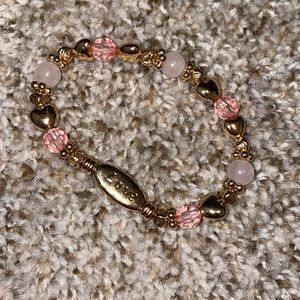 pink and gold love bracelet